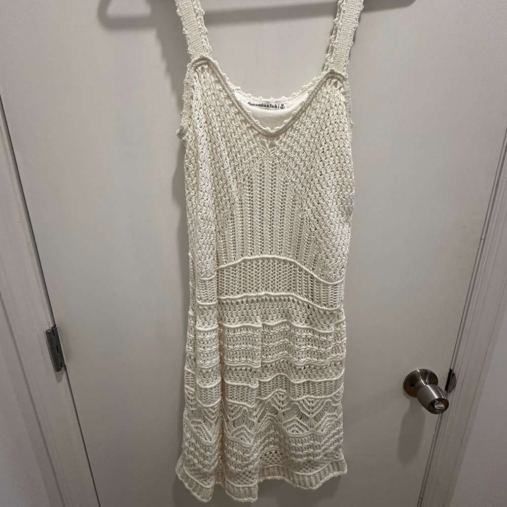 Cream Crochet Knit Dress - Picture 1 of 2